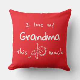 I love my grandma typography named graphic Red クッション