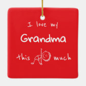 I love my grandma typography named graphic Red セラミックオーナメント (裏面)