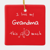 I love my grandma typography named graphic Red セラミックオーナメント (正面)