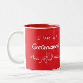 I love my grandma typography named graphic Red ツートーンマグカップ (左)