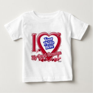I Love My Grandpa素晴らし赤いハート – 写真 ベビーTシャツ