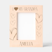 I Love my Grandpa Birthday picture frame with name レーザー彫刻フレーム (正面)