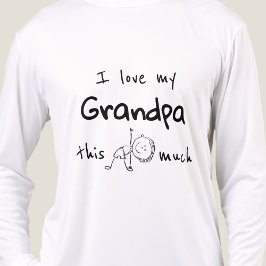 I love my grandpa typography named graphic  tシャツ
