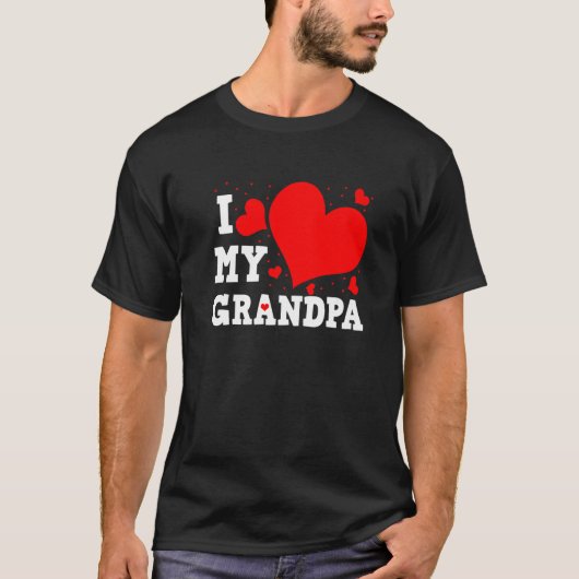 I Love My Grandpa Valentines Day Family Matching G Tシャツ (正面)