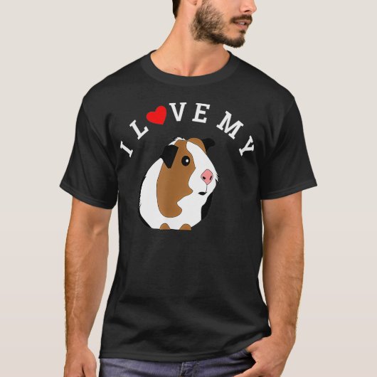 I Love My Guinea Pig Animal Lover Tシャツ (正面)