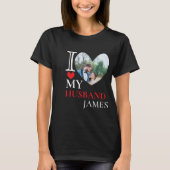 I Love My Handsのハートパーソナライズされた写真 Tシャツ (正面)