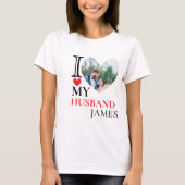 I Love My Handsのハートパーソナライズされた写真 Tシャツ (正面)