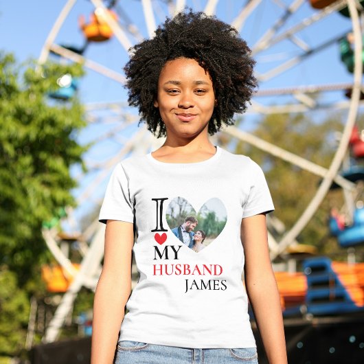 I Love My Handsのハートパーソナライズされた写真 Tシャツ