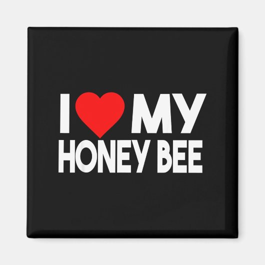 I Love My Honey Bee Shirt, Funny Animal Couple Mat マグネット (正面)