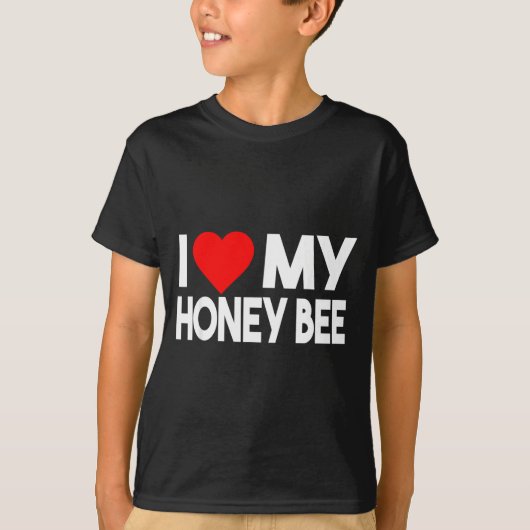 I Love My Honey Bee Shirt, Funny Animal Couple Mat Tシャツ (正面)