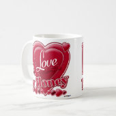 I Love My Honey Red -ハート コーヒーマグカップ (正面左)