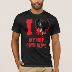 I Love My Hotゴシック妻赤いハート写真 Tシャツ