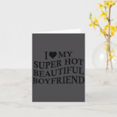 I Love My Hot Beautiful Boyfriend Funny Girlfriend カード (黄色い花)