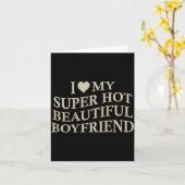 I Love My Hot Beautiful Boyfriend Funny Girlfriend カード (黄色い花)