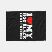I Love My Hot Black Girlfriend  フリースブランケット (正面(横))