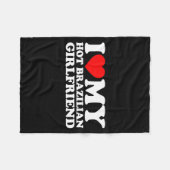 I Love My Hot Brazilian Girlfriend フリースブランケット (正面(横))