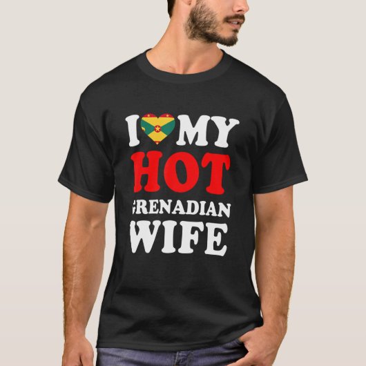 I love My Hot Grenadian Wife Funny Husband Gift Tシャツ (正面)