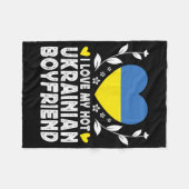 I Love My Hot Ukrainian Boyfriend Couple Ukraine F フリースブランケット (正面(横))