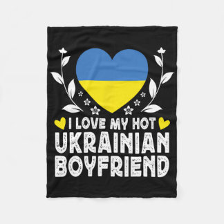 I Love My Hot Ukrainian Boyfriend Couple Ukraine F フリースブランケット