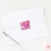 I Love My Hubby pink/purple -ハート ラウンドシール (封筒)