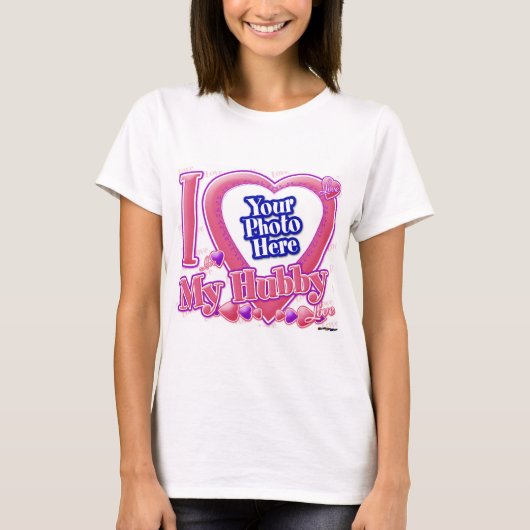 I Love My Hubby pink/purple – 写真 Tシャツ (正面)