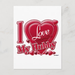 I Love My Hubby Red -ハート ポストカード
