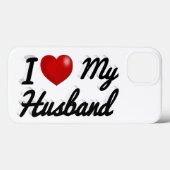 I Love My Husband かわいい黒文字 iPhone カー Case-Mate iPhoneケース (裏面 (横))