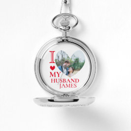 I Love My Husband Custom Heart Photo 腕時計
