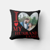 I Love My Husband Custom Photo Heart クッション (正面)