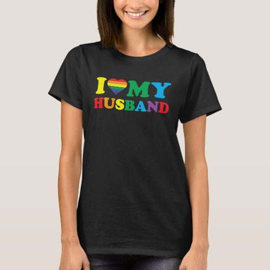 I Love My Husband LGBTQ Gay Valentines Day Tシャツ (正面)