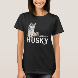 I Love My Husky Cute Sled Dog Siberian Husky Tシャツ