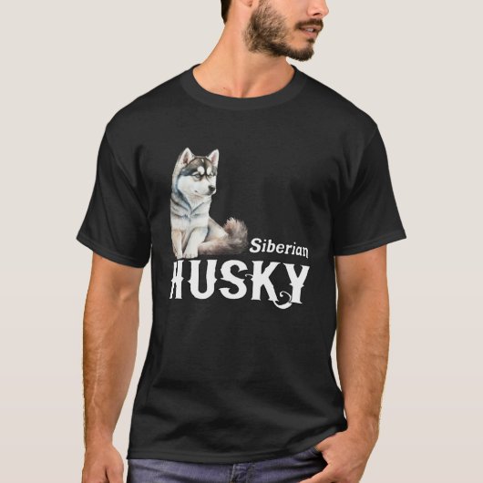 I Love My Husky Cute Sled Dog Siberian Husky Tシャツ (正面)