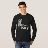 I Love My Husky Cute Sled Dog Siberian Husky Tシャツ (正面フル)