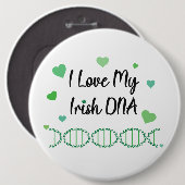 I Love My Irish DNA Shamrock Button                缶バッジ (正面&裏面)