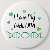 I Love My Irish DNA Shamrock Button                缶バッジ (正面)