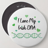 I Love My Irish DNA Shamrock Button                缶バッジ (正面&裏面)