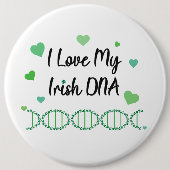 I Love My Irish DNA Shamrock Button                缶バッジ (正面)