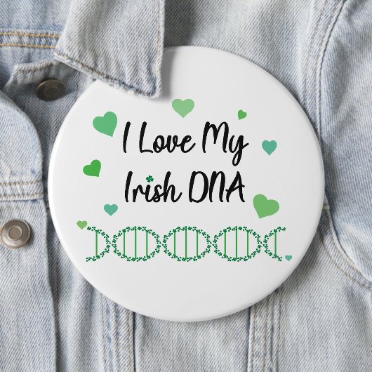I Love My Irish DNA Shamrock Button                缶バッジ (インサイチュ)