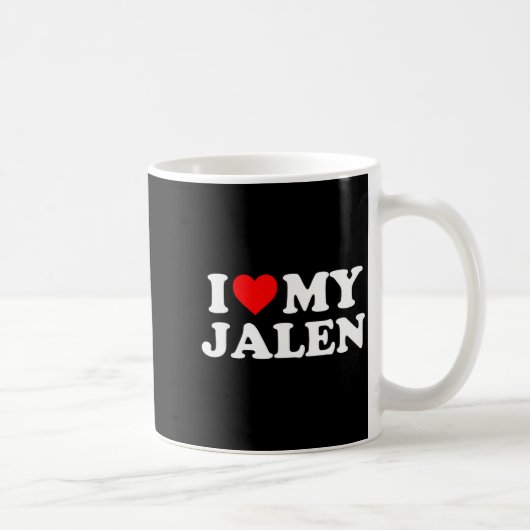I Love My Jalen  コーヒーマグカップ (右)