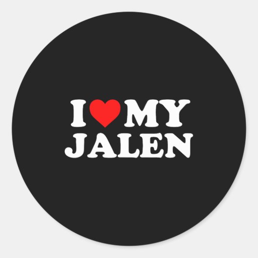 I Love My Jalen  ラウンドシール (正面)