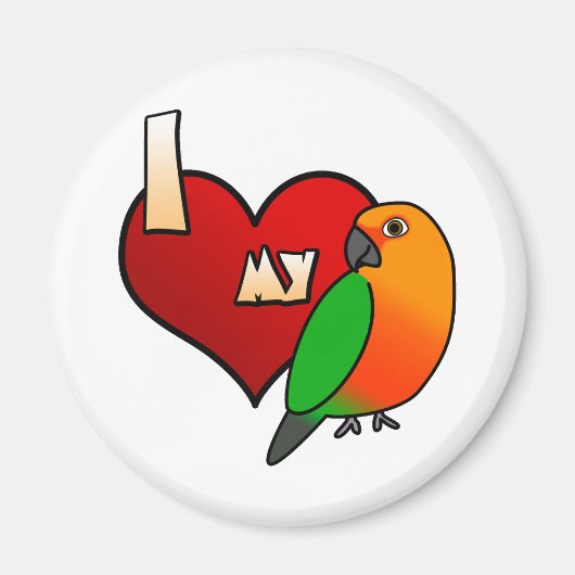 I Love my Jenday Conure マグネット (正面)
