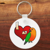 I Love my Jenday Conure Keychain キーホルダー (正面)