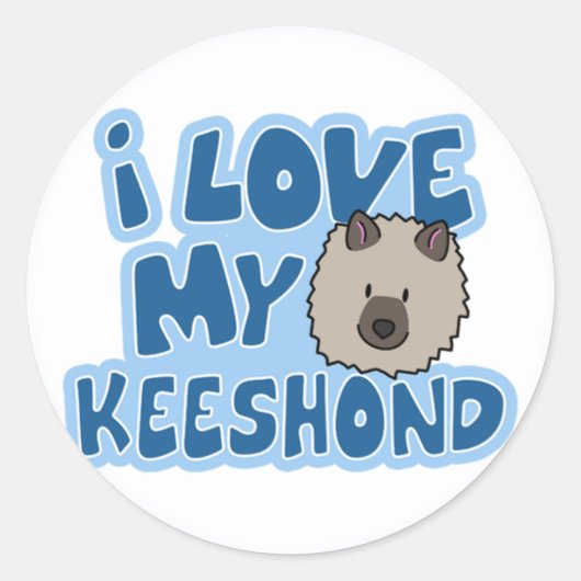 I Love My Keeshond Stickers ラウンドシール (正面)