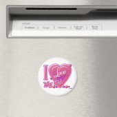 I Love My Kid pink/purple - ハート マグネット (インサイチュ (食洗機))