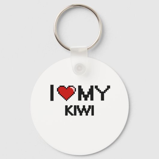 I Love My Kiwi Digitalデザイン キーホルダー (正面)