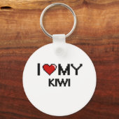 I Love My Kiwi Digitalデザイン キーホルダー (正面)