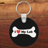 I Love My Lab - Dog Bone キーホルダー (正面)