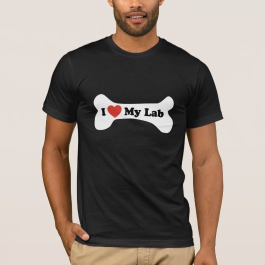 I Love My Lab - Dog Bone Tシャツ (正面)