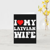 I Love My Latvian Wife Funny For Men Women  カード (黄色い花)