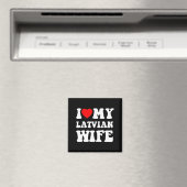 I Love My Latvian Wife Funny For Men Women マグネット (インサイチュ (食洗機))